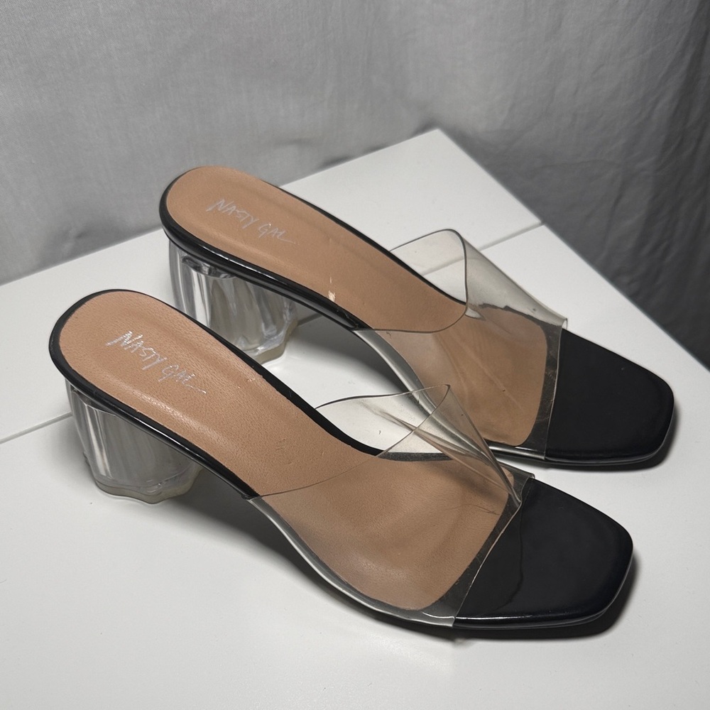 Maryam Nassir Zadeh Black and Clear Heels